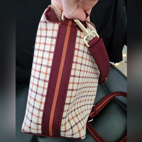 Rothy's Plaid Crossbody Bag in Brown and Cream - Picture 11 of 11